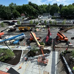 Cranes in construction site