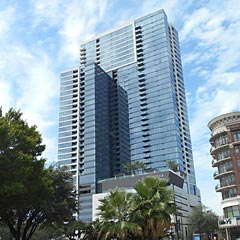 Beautiful tall building with glass exterior